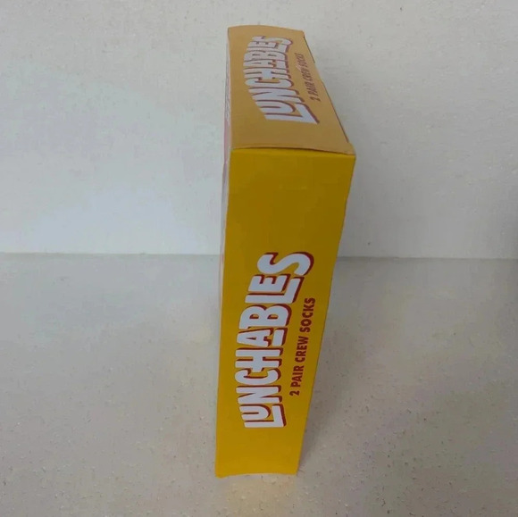 2 Pair Lunchables Crew Socks in Gift Box, Men's Shoe 8-12, Pepperoni Pizza B38 - Picture 4 of 4